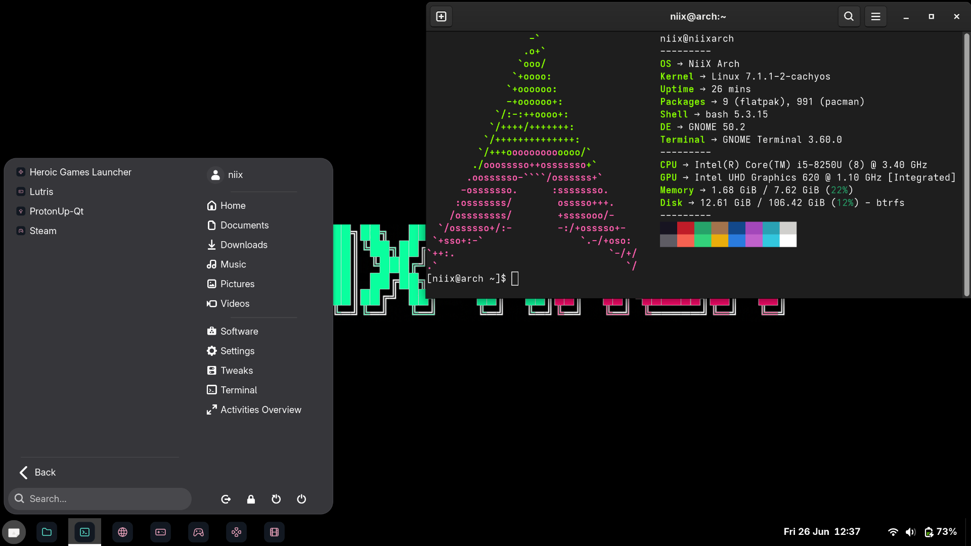 NiiX Arch desktop screenshot